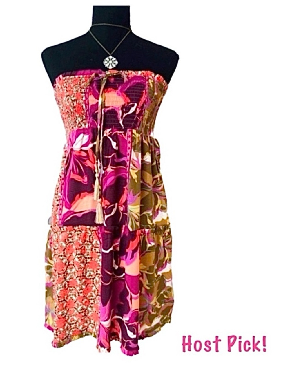 SO GOODS for LIFE ~ Women’s elastic tube top multi-colored lightweight dress XS